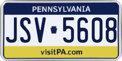 PA license plate JSV5608