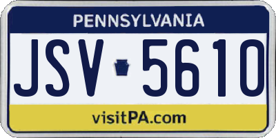 PA license plate JSV5610