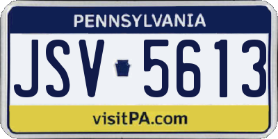 PA license plate JSV5613