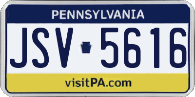 PA license plate JSV5616