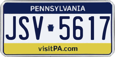 PA license plate JSV5617