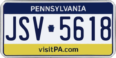 PA license plate JSV5618