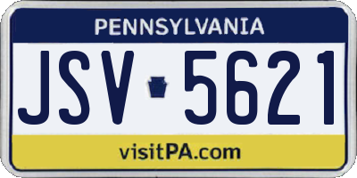PA license plate JSV5621