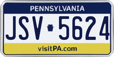 PA license plate JSV5624