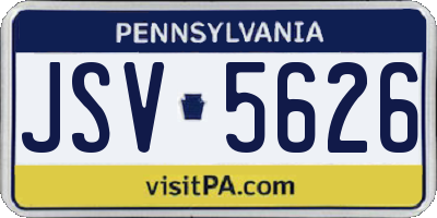 PA license plate JSV5626