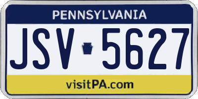 PA license plate JSV5627