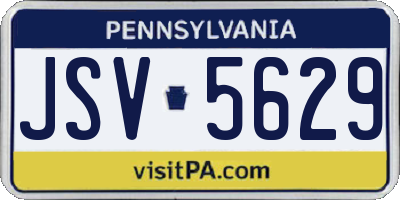PA license plate JSV5629