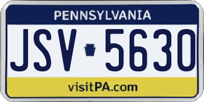 PA license plate JSV5630