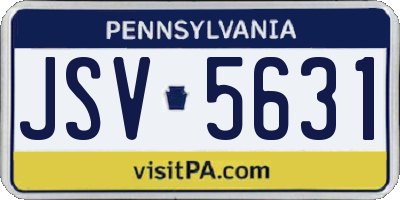 PA license plate JSV5631