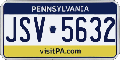 PA license plate JSV5632