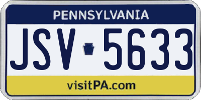 PA license plate JSV5633