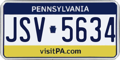 PA license plate JSV5634