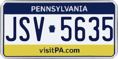 PA license plate JSV5635