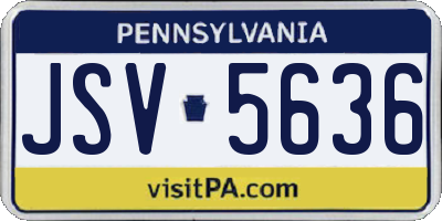 PA license plate JSV5636