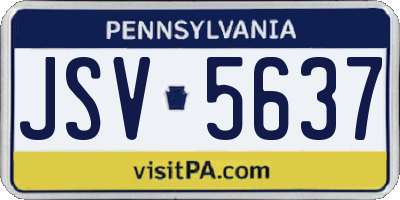 PA license plate JSV5637