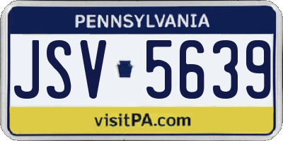 PA license plate JSV5639