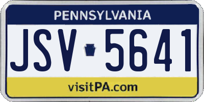 PA license plate JSV5641