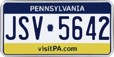 PA license plate JSV5642