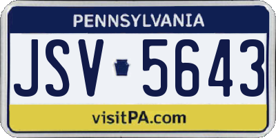 PA license plate JSV5643