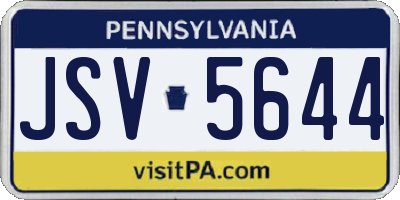 PA license plate JSV5644
