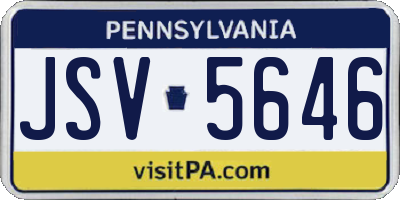 PA license plate JSV5646