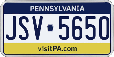 PA license plate JSV5650