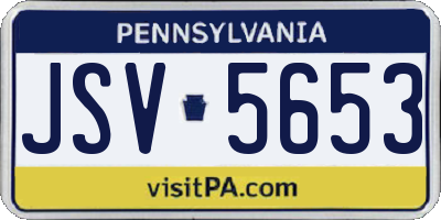 PA license plate JSV5653