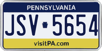 PA license plate JSV5654