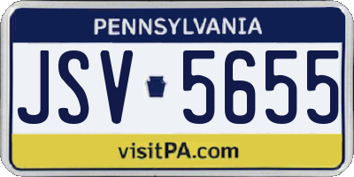 PA license plate JSV5655