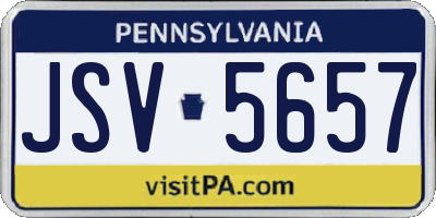 PA license plate JSV5657