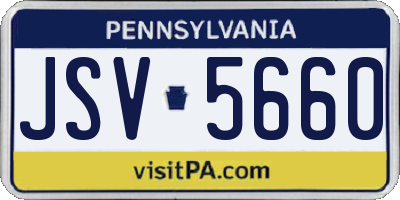 PA license plate JSV5660