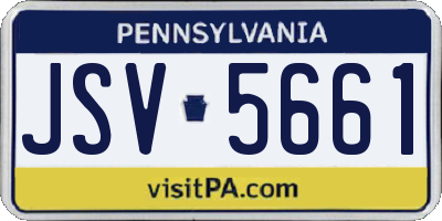 PA license plate JSV5661