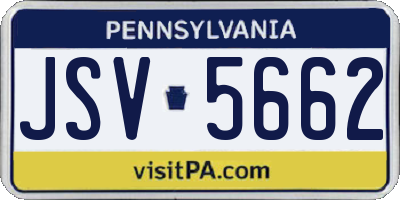 PA license plate JSV5662