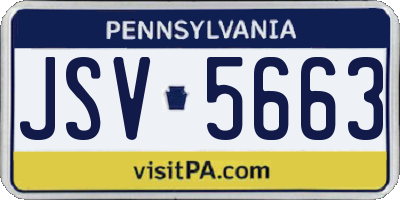 PA license plate JSV5663