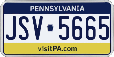 PA license plate JSV5665