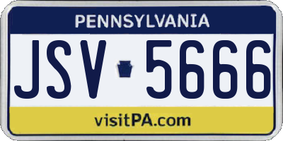 PA license plate JSV5666