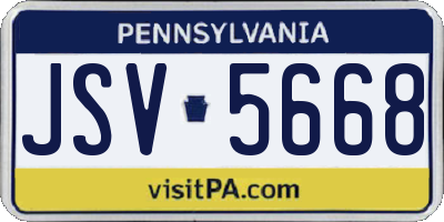 PA license plate JSV5668