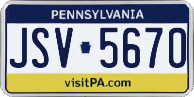 PA license plate JSV5670