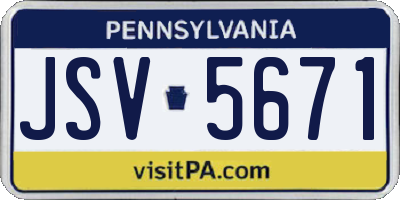 PA license plate JSV5671