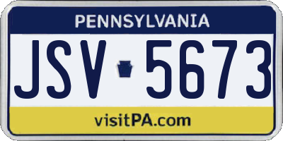 PA license plate JSV5673