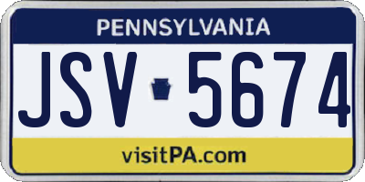 PA license plate JSV5674