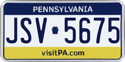 PA license plate JSV5675