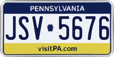 PA license plate JSV5676