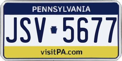 PA license plate JSV5677