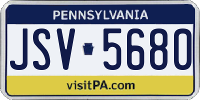 PA license plate JSV5680