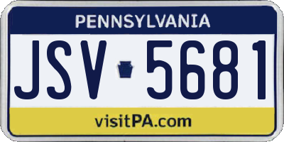 PA license plate JSV5681