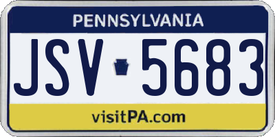 PA license plate JSV5683