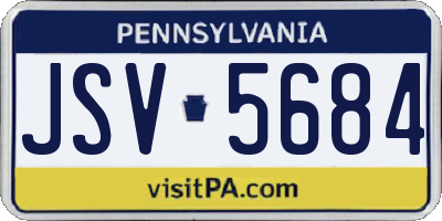 PA license plate JSV5684