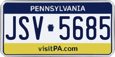 PA license plate JSV5685