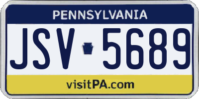PA license plate JSV5689